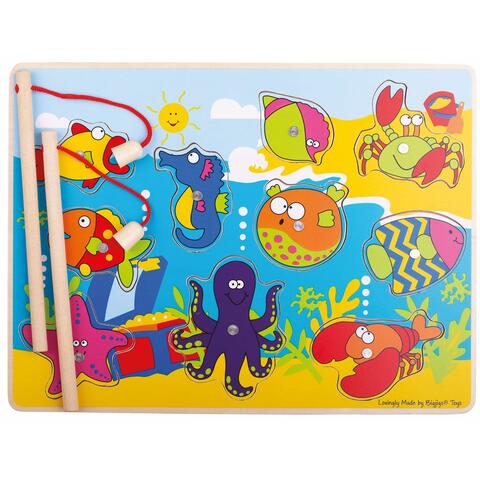 BIGJIGS Toys Joc de pescuit magnetic - Animalutele marine