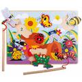 BIGJIGS Toys Joc de pescuit magnetic -  Prietenii din gradina