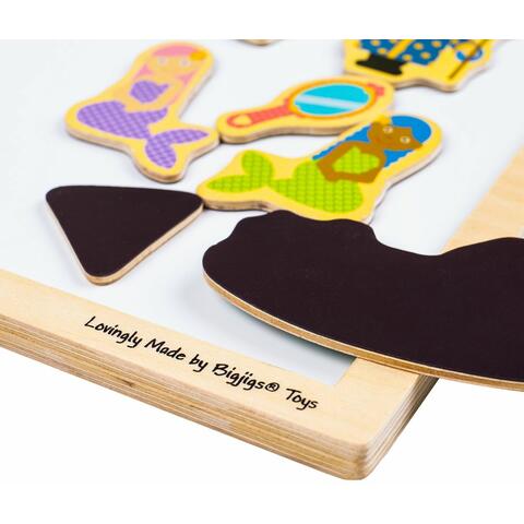 BIGJIGS Toys Tabla magnetica cu rama din lemn