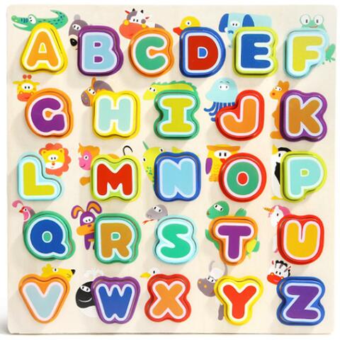 Topbright Puzzle din lemn - Litere si animalute