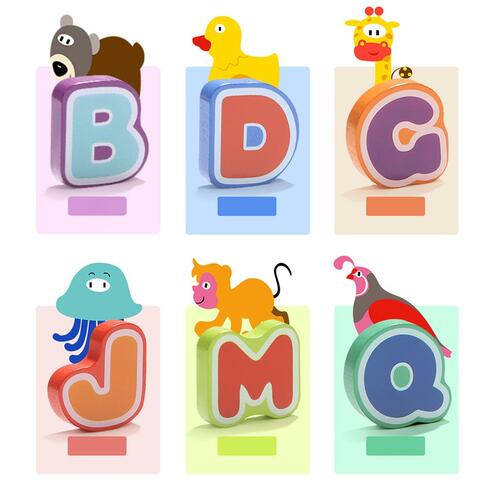 Topbright Puzzle din lemn - Litere si animalute
