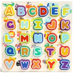 Puzzle din lemn - Litere si animalute
