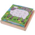 BIGJIGS Toys Puzzle cubic - Animalute de la ferma