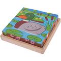 BIGJIGS Toys Puzzle cubic - Animalute de la ferma
