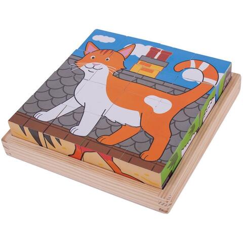BIGJIGS Toys Puzzle cubic - Animalute de la ferma