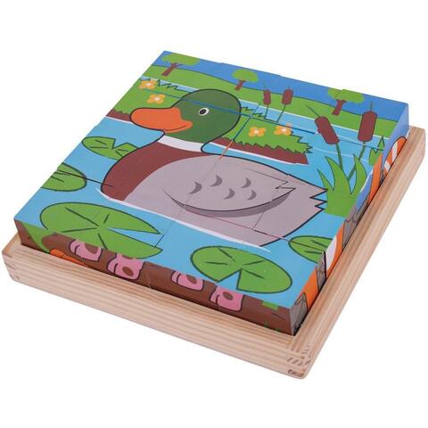 BIGJIGS Toys Puzzle cubic - Animalute de la ferma