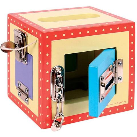 BIGJIGS Toys Cutiuta din lemn cu incuietori