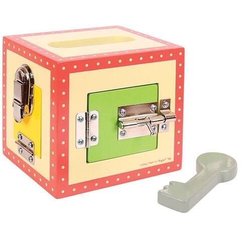 BIGJIGS Toys Cutiuta din lemn cu incuietori