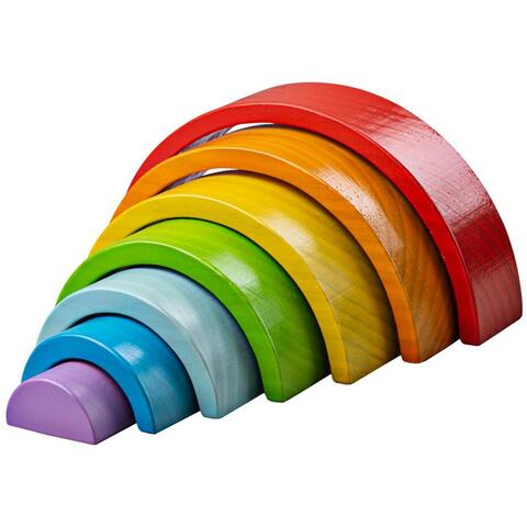 BIGJIGS Toys Curcubeu din lemn (7 piese)