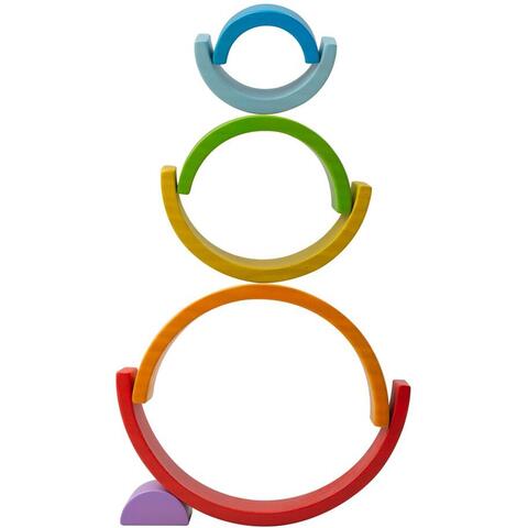 BIGJIGS Toys Curcubeu din lemn (7 piese)