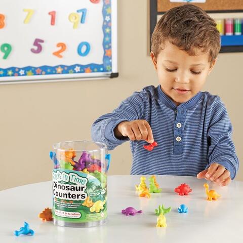 Learning Resources Set pentru sortat si numarat - Dinozauri jucausi (72 piese)