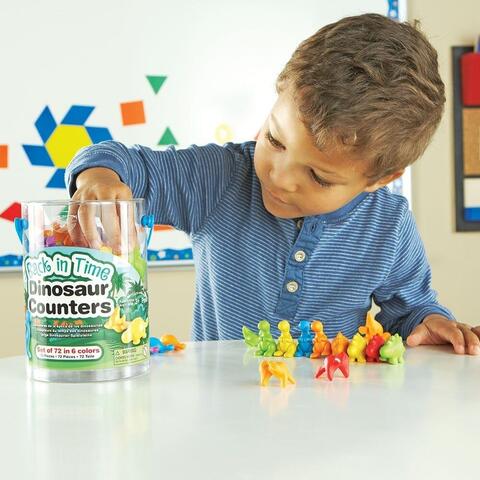 Learning Resources Set pentru sortat si numarat - Dinozauri jucausi (72 piese)