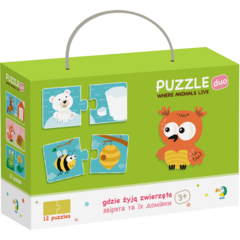 Duo Puzzle - Unde traiesc animalele? (2 piese)