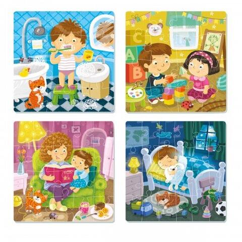 Dodo Puzzle 4 in 1 - Activitatile zilnice (12, 16, 20, 24 piese)
