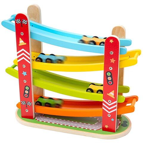 BIGJIGS Toys Rampa etajata - Cursa masinutelor