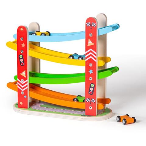 BIGJIGS Toys Rampa etajata - Cursa masinutelor