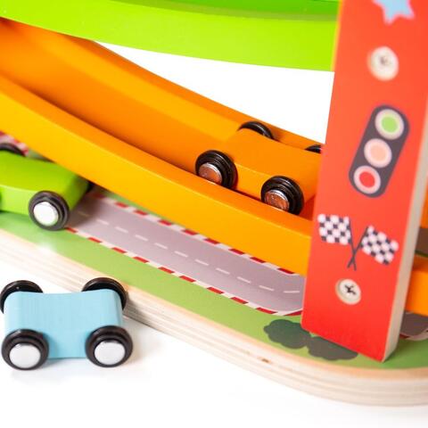 BIGJIGS Toys Rampa etajata - Cursa masinutelor