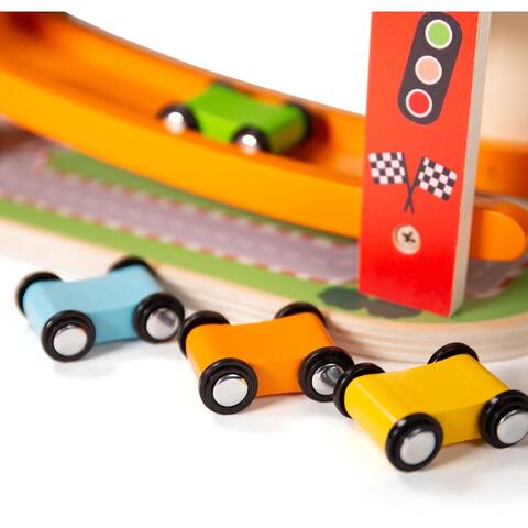 BIGJIGS Toys Rampa etajata - Cursa masinutelor