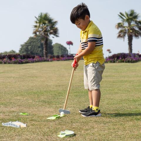 BIGJIGS Toys Joc Mini-Golf din lemn