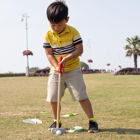 BIGJIGS Toys Joc Mini-Golf din lemn