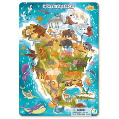 Puzzle cu rama - America de Nord (53 piese)