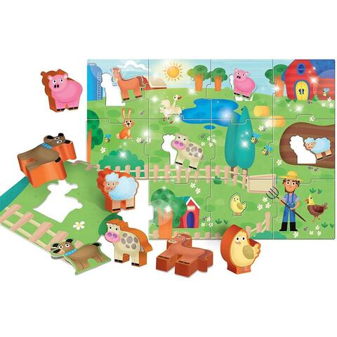 LISCIANI Puzzle de podea - Distractie la ferma (12 piese)