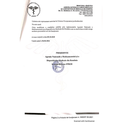 iMDK Pulsoximetru pentru deget, Certificat Medical