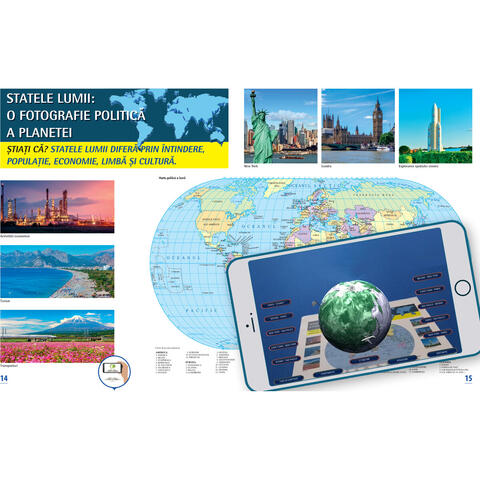 Corint Atlas geografic scolar. Cunoasterea Terrei prin realitatea augmentata