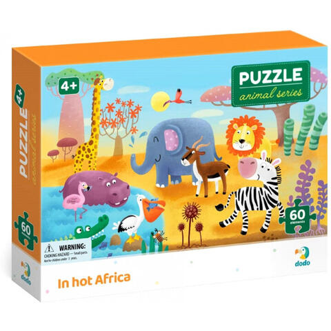 Dodo Puzzle - Minunatele animalute din Africa ( 60 piese)