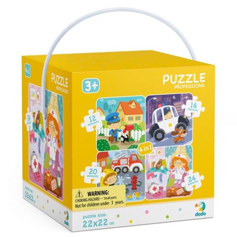 Dodo Puzzle 4 in 1 - Meserii (12, 16, 20, 24 piese)