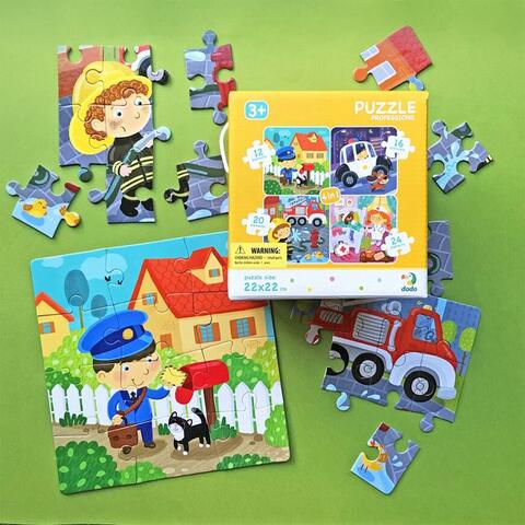 Dodo Puzzle 4 in 1 - Meserii (12, 16, 20, 24 piese)