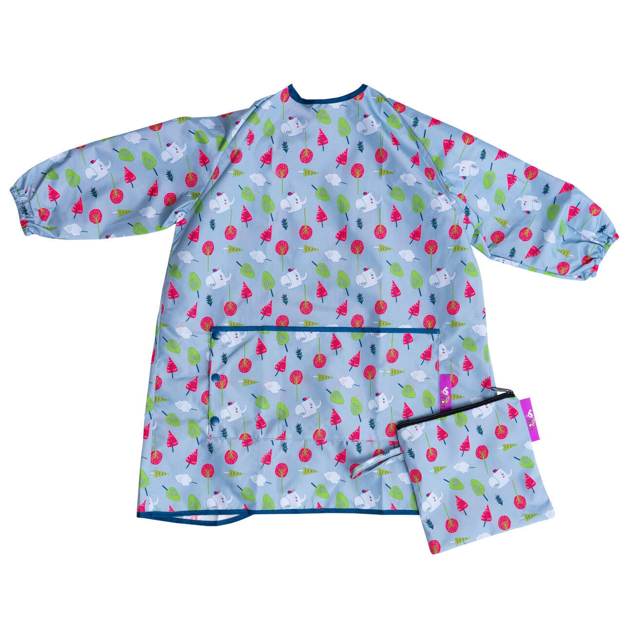 Accesorii hranire - Baveta lunga cu buzunar - Copacei colorati