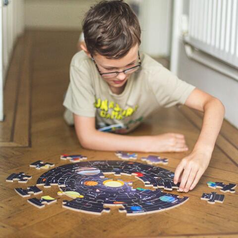 BIGJIGS Toys Puzzle de podea 360° - Sistemul solar
