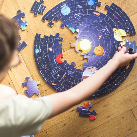 BIGJIGS Toys Puzzle de podea 360° - Sistemul solar