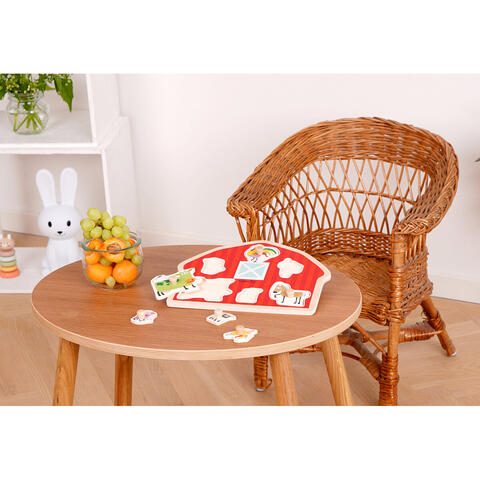 Barbo Toys Puzzle din lemn - Casuta animalutelor