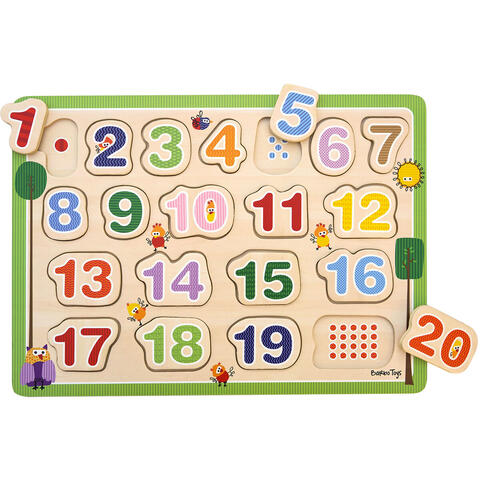 Barbo Toys Puzzle din lemn - Numar de la 1 - 20
