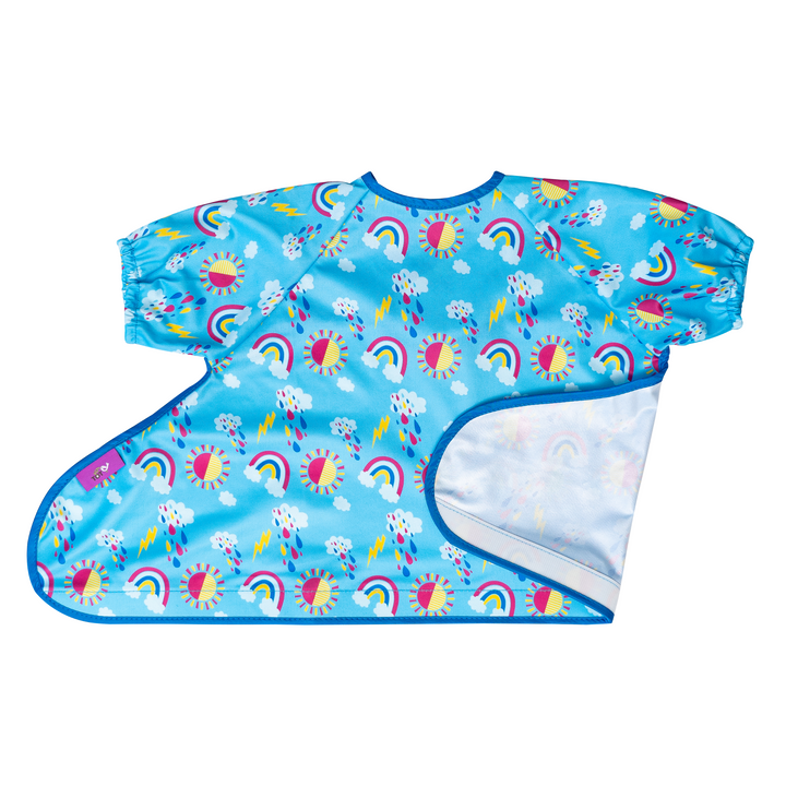 Mama si copilul - Baveta cu maneci scurte - Norisori pufosi