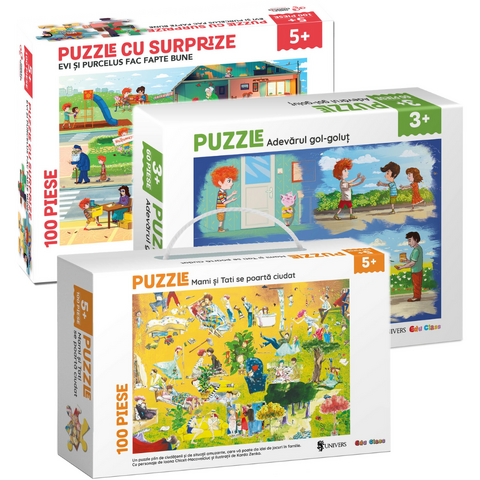 EDU CLASS Pachet 3 puzzle-uri educative