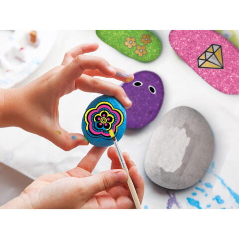 Grafix Set creativ - Pictura pe pietre (neon)
