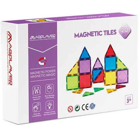 MAGPLAYER Set de constructie magnetic 3D - 20 piese