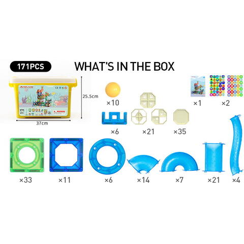 MAGPLAYER Set de constructie magnetic - Marble Run (171 piese)