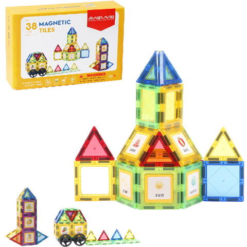 MAGPLAYER Set de constructie magnetic 3D - 38 piese
