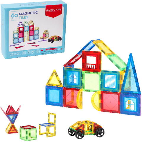 MAGPLAYER Set de constructie magnetic 3D - 60 piese