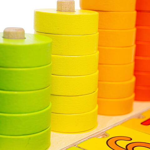 BIGJIGS Toys Numaratoare cu discuri colorate - RESIGILAT