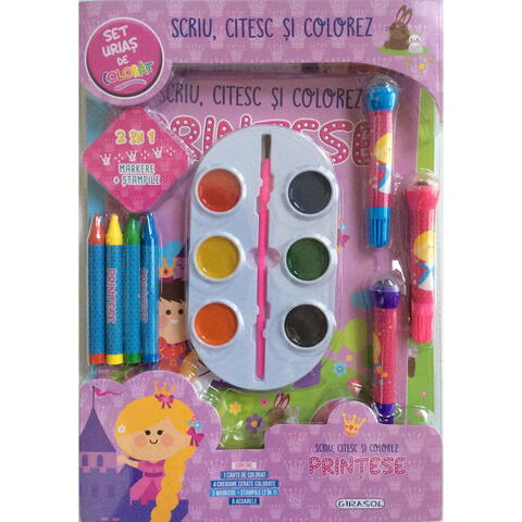 GIRASOL Scriu, citesc si colorez - Printese