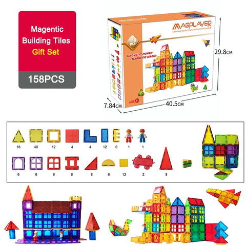MAGPLAYER Set de constructie magnetic 3D - 158 piese