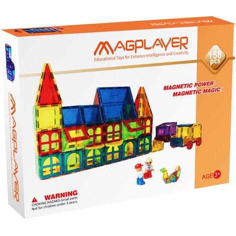 MAGPLAYER Set de constructie magnetic 3D - 158 piese