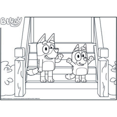LISCIANI Puzzle de colorat - Bluey & Mr Monkey Jocks (24 piese)