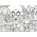 LISCIANI Puzzle de colorat maxi - Paienjenelul Marvel si prietenii lui uimitori (4 x 48 de piese)