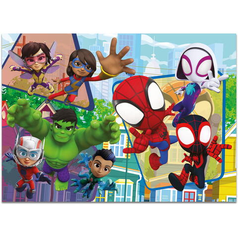 LISCIANI Puzzle de colorat maxi - Paienjenelul Marvel si prietenii lui uimitori (4 x 48 de piese)